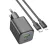 HOCO hálózati töltő USB A + Type C + kábel Type C to Lightning PD QC 3A 20W N41, fekete