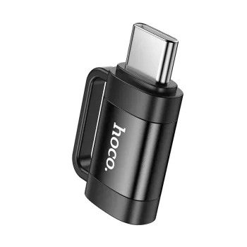 HOCO OTG USB-C - Lightning, 3A, UA31E, adapter, fekete