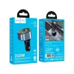 HOCO autós töltő USB A + Type C + cigarette lighter PD QC3.0 3A 35W Z56, fekete