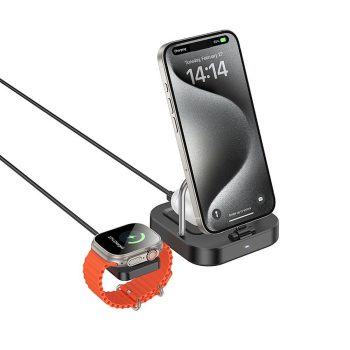   HOCO wireless charger 3in1 compatible with Apple Watch 3A 5W CQ16A tok, fekete