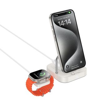   HOCO wireless charger 3in1 compatible with Apple Watch 3A 5W CQ16A milky, fehér