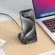 HOCO asztali hálózati töltő 2in1 Type C + wireless charging 5W PD QC 3A 30W CQ16B, fekete
