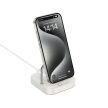 HOCO asztali hálózati töltő 2in1 Type C + wireless charging 5W PD QC 3A 30W CQ16B milky, fehér