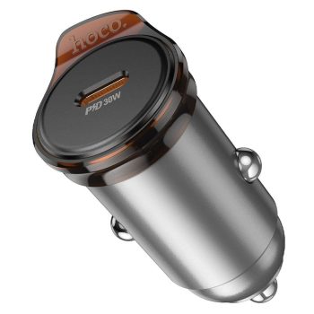 HOCO autós töltő Type C PD QC 30W NZ16, metálszürke