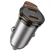 HOCO autós töltő 2 x Type C PD QC3.0 45W NZ16B, metálszürke