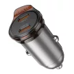 HOCO autós töltő 2 x Type C PD QC3.0 45W NZ16B, metálszürke