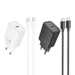HOCO hálózati töltő Type C + kábel Type C to Type C PD QC 20W N60, fekete