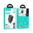 HOCO hálózati töltő Type C + kábel Type C to Lightning PD QC 30W N62, fekete