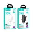 HOCO hálózati töltő Type C + kábel Type C to Lightning PD QC 30W N62, fekete