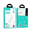 HOCO hálózati töltő Type C + kábel Type C to Lightning PD QC 30W N62, fehér