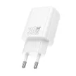 HOCO hálózati töltő USB A + Type C PD QC3.0 3A 30W N63, fehér
