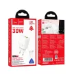 HOCO hálózati töltő USB A + Type C + kábel Type C to Type C PD QC3.0 3A 30W N63, fehér