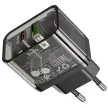 HOCO hálózati töltő USB A + Type C PD QC3.0 3A 20W N34 transparent