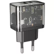 HOCO hálózati töltő USB A + Type C PD QC3.0 3A 20W N34 transparent