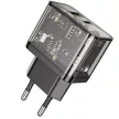 HOCO hálózati töltő USB A + Type C PD QC3.0 3A 20W N34 transparent