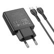 HOCO slim hálózati töltő Type C + kábel Type C to Lightning PD QC 30W N37, fekete