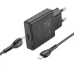 HOCO slim hálózati töltő Type C + kábel Type C to Lightning PD QC 30W N37, fekete