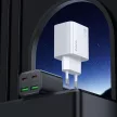 HOCO hálózati töltő USB A + Type C + kábel Type C to Lightning PD QC3.0 3A 20W N52, fekete