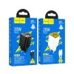 HOCO hálózati töltő USB A + Type C + kábel Type C to Lightning PD QC3.0 3A 20W N52, fehér