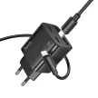 HOCO hálózati töltő 2 x Type C + 2 x USB A + kábel Type C to Lightning PD QC3.0 3A 20W N55, fekete
