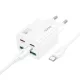 HOCO hálózati töltő 2 x Type C + 2 x USB A + kábel Type C to Type C PD QC3.0 3A 20W N55, fehér