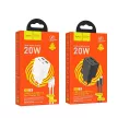 HOCO hálózati töltő 2 x Type C + 2 x USB A + kábel Type C to Type C PD QC3.0 3A 20W N55, fehér