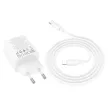 HOCO hálózati töltő 2 x Type C + 2 x USB A + kábel Type C to Lightning PD QC3.0 3A 30W N56, fehér