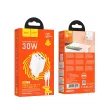 HOCO hálózati töltő 2 x Type C + 2 x USB A + kábel Type C to Type C PD QC3.0 3A 30W N56, fehér