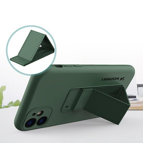 Wozinsky Kickstand Case iPhone 12 Pro Max szilikon hátlap, tok, fekete 