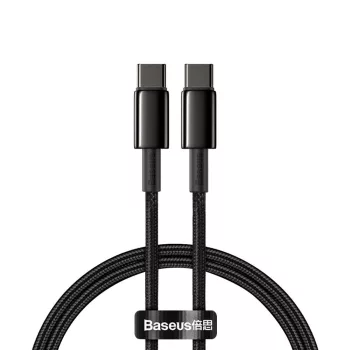   BASEUS Tungsten USB-C - USB-C PD 5A 100W, CATWJ-01, 1m, kábel, fekete