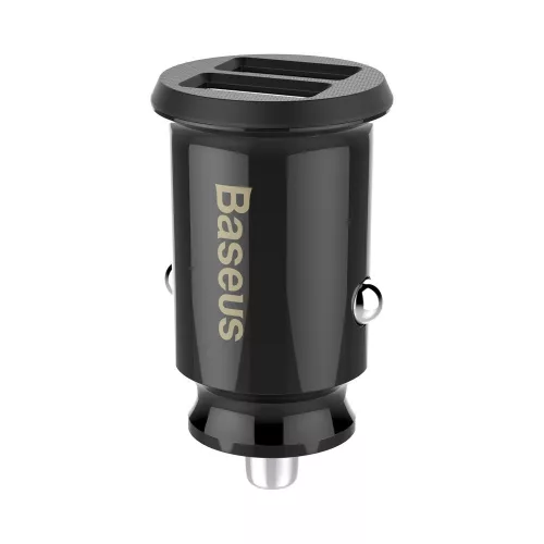 Baseus Grain autós töltő CCALL-ML01 mini charger 2x USB-A 3.1A, fekete