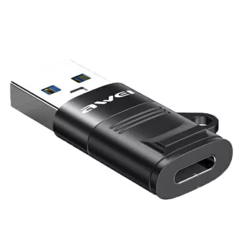 AWEI CL-13 USB-C - USB-A, adapter, fekete