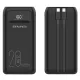 AWEI PowerBank P169K 20000mAh 22.5W, kijelző + PD/Lightning kábelek, fekete