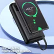 AWEI PowerBank P169K 20000mAh 22.5W, kijelző + PD/Lightning kábelek, fekete