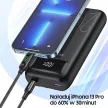 AWEI PowerBank P169K 20000mAh 22.5W, kijelző + PD/Lightning kábelek, fekete