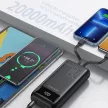 AWEI PowerBank P169K 20000mAh 22.5W, kijelző + PD/Lightning kábelek, fekete