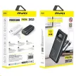 AWEI PowerBank P169K 20000mAh 22.5W, kijelző + PD/Lightning kábelek, fekete