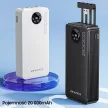 AWEI PowerBank P134K 20000mAh USB/PD/Lightning/MicroUSB kábellel, fekete