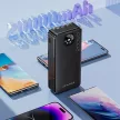 AWEI PowerBank P134K 20000mAh USB/PD/Lightning/MicroUSB kábellel, fekete