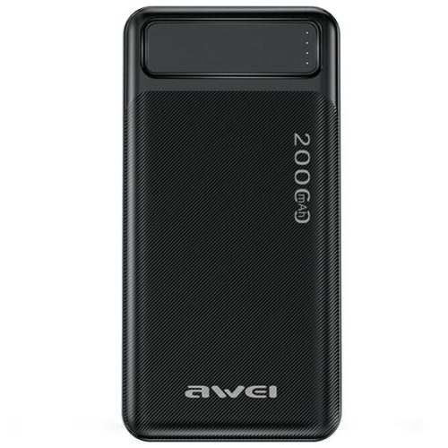 AWEI PowerBank P6K 20000mAh 2xUSB/PD/Micro-USB kábel, fekete