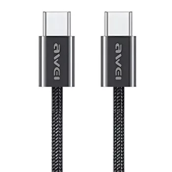 AWEI USB-C - USB-C CL-219T 60W, iPhone 15, kábel, fekete
