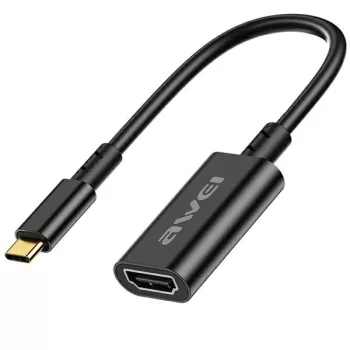 AWEI USB-C/HDMI, adapter, fekete