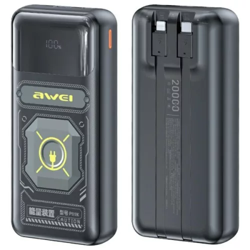 AWEI PowerBank P99K 20000mAh 22.5W, fekete