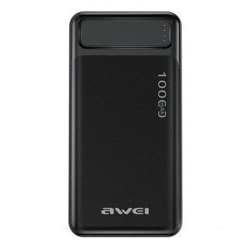 AWEI PowerBank P5K 10000mAh 2.1A, 2xUSB-A, fekete