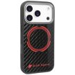 Audi RSQ tok, carbon fekete Sport Red Circle MagSafe Case iPhone 17 Pro tok, fekete
