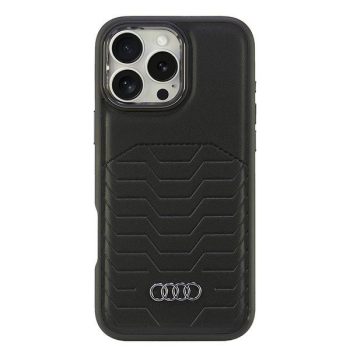   Audi Synthetic Leather MagSafe iPhone 16 Pro Max 6.9" tok, fekete AU-TPUPCMIP16PM-GT/D3-BK