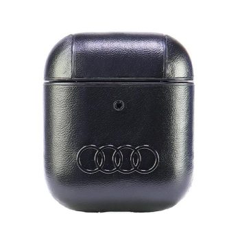 Audi Leather Big Logo AirPods 1/2 AU-AP-GT/D3-BK tok, fekete