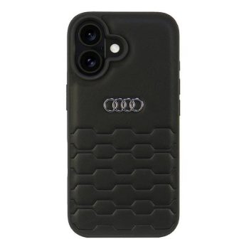   Audi Synthetic Leather iPhone 16 6.1" tok, fekete AU-TPUPCIP16-GT/D2-BK