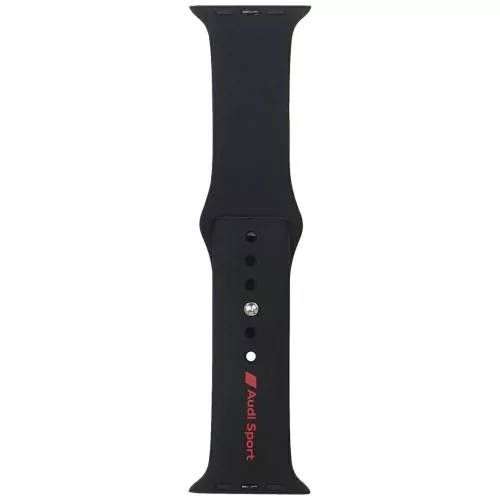 Audi Sport Red Logo Silicone Watch óraszíj Apple Watch 44/ 45/ 46/ 49 mm, fekete