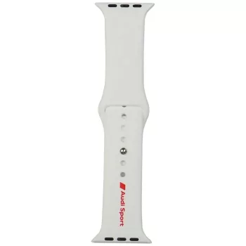   Audi Sport Red Logo Silicone Watch óraszíj Apple Watch 44/ 45/ 46/ 49 mm, fehér